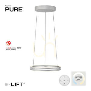 PURE E-LOOP 2550-95 Silber 2xLED-Pendelleuchte small 1