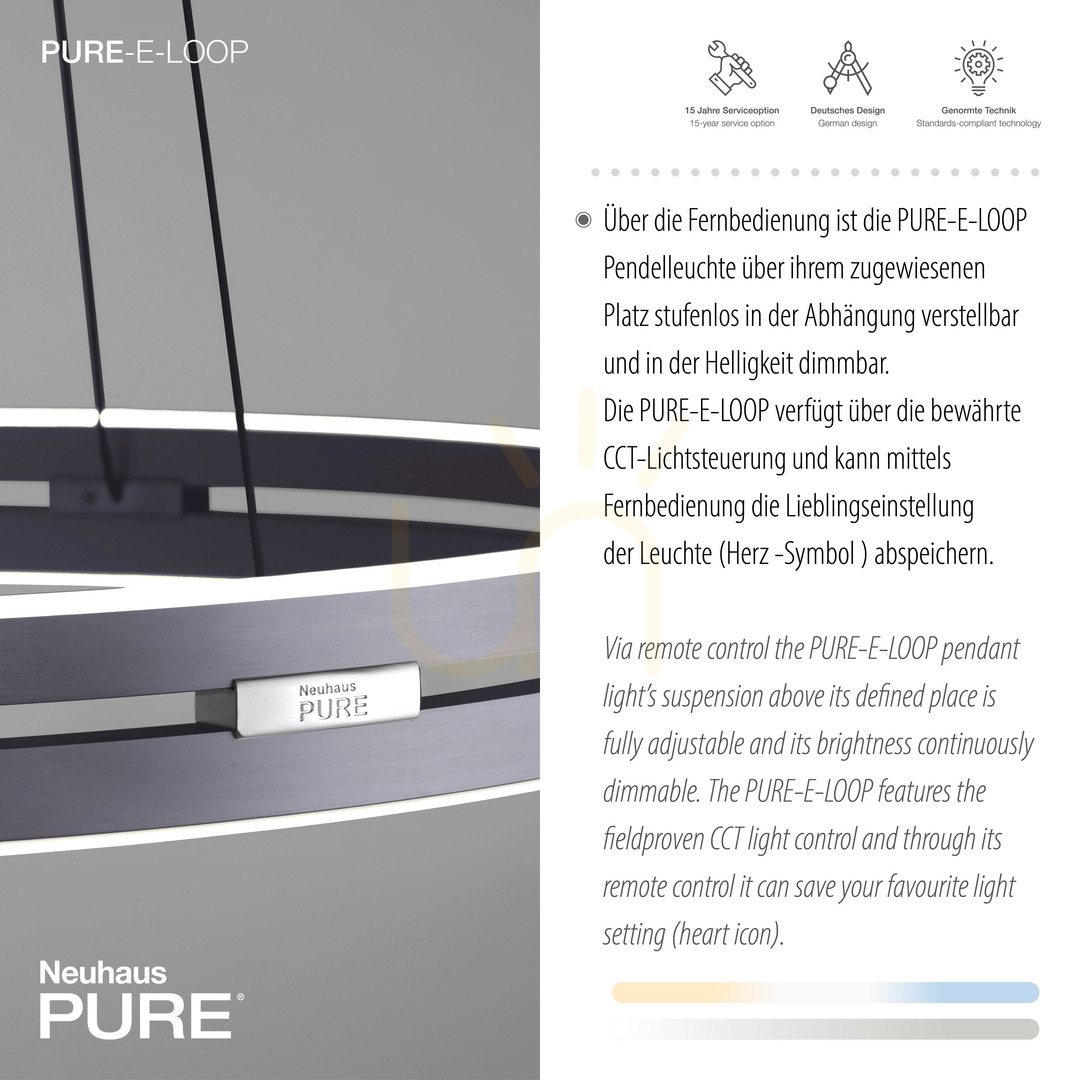 Anzeige PURE E-LOOP 2551-15 Grau 2xLED-Pendelleuchte PURE E-LOOP 2551-15 Grau 2xLED-Pendelleuchte