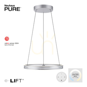 PUREE-LOOP 2551-95 Silber 2xLED-Pendelleuchte small 1