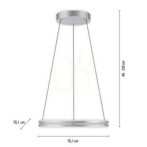 PUREE-LOOP 2551-95 Silber 2xLED-Pendelleuchte small 8