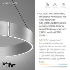 PURE E-CLIPSE 2561-95 Silber 2xLED-Pendelleuchte small 3