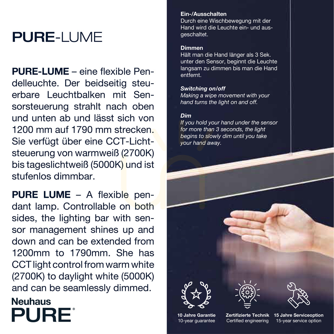Anzeige PURE-LUME2738-95 Silberne 1xLED-Hängeleuchte PURE-LUME2738-95 Silberne 1xLED-Hängeleuchte