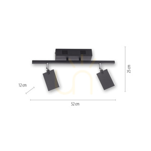 PURE-MIRA 6354-18 Schwarze Deckenleuchte mit 2 LEDs small 7