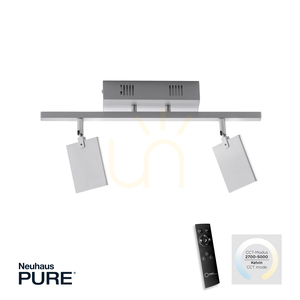 PURE-MIRA 6354-95 Silberne Deckenleuchte, 2xLED 1 PURE-MIRA 6354-95 Silberne Deckenleuchte, 2xLED small 1