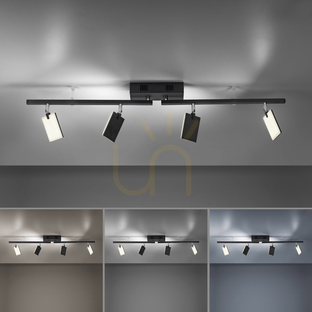 Zeige PURE-MIRA 6356-18 Schwarze Deckenleuchte mit 4 LEDs PURE-MIRA 6356-18 Schwarze Deckenleuchte mit 4 LEDs