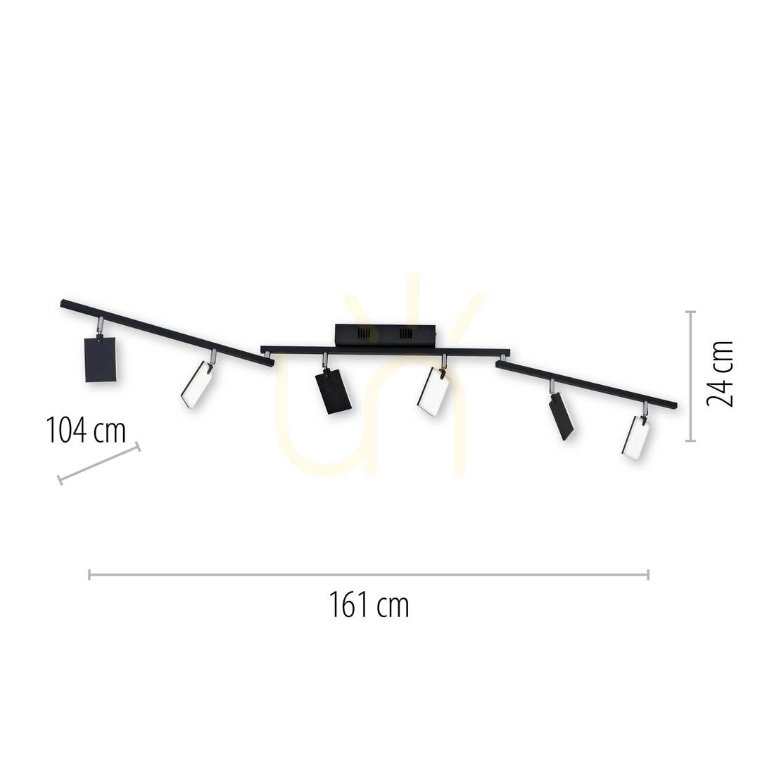 Vorschau PURE-MIRA 6358-18 Schwarze Deckenleuchte mit 6 LEDs PURE-MIRA 6358-18 Schwarze Deckenleuchte mit 6 LEDs