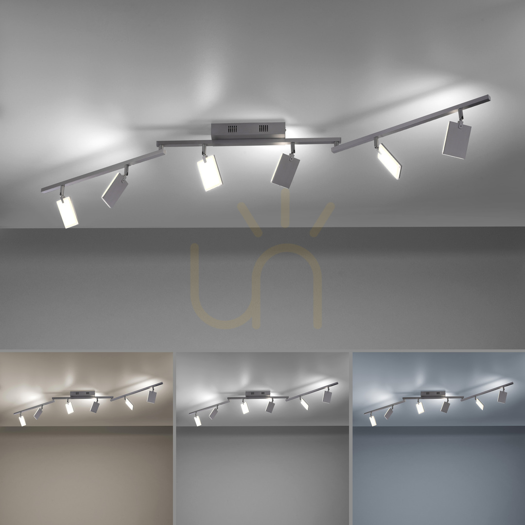Zeige PURE-MIRA 6358-95 Silberne Deckenleuchte mit 6 LEDs PURE-MIRA 6358-95 Silberne Deckenleuchte mit 6 LEDs
