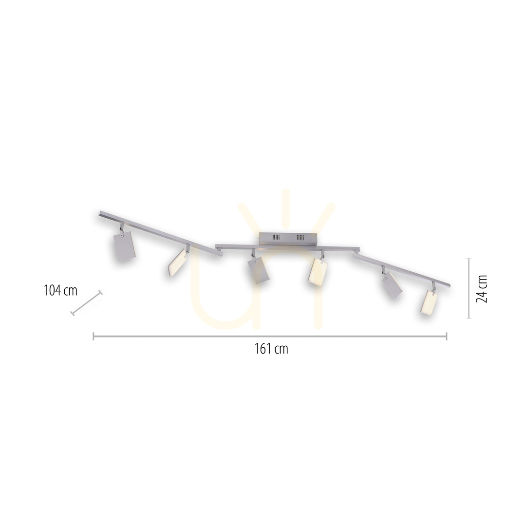 Vorschau PURE-MIRA 6358-95 Silberne Deckenleuchte mit 6 LEDs PURE-MIRA 6358-95 Silberne Deckenleuchte mit 6 LEDs