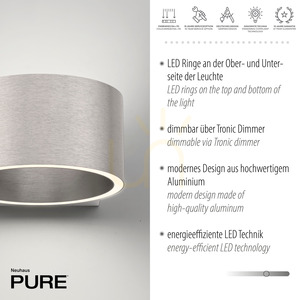 PURE CLIPSE 8561-95 Silber 2xLED-Wandleuchte 4 PURE CLIPSE 8561-95 Silber 2xLED-Wandleuchte small 4