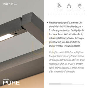 PURO 9113-15 Graue Wandleuchte, 1xLED small 3