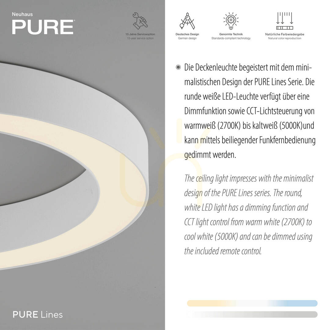 Aussicht PURE LINES ROUND 6310-16 Deckenleuchte, Weiß, 1xLED PURE LINES ROUND 6310-16 Deckenleuchte, Weiß, 1xLED