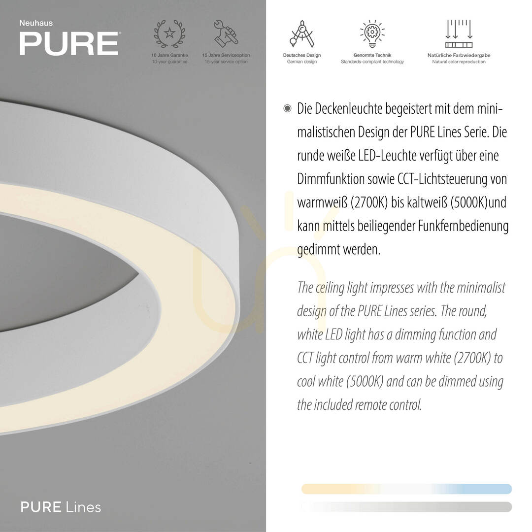 Vorschau PURE LINES ROUND 6310-16 Deckenleuchte, Weiß, 1xLED PURE LINES ROUND 6310-16 Deckenleuchte, Weiß, 1xLED