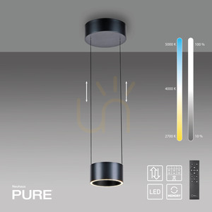 PURE CLIPSE 2471-15 Graue 2xLED-Pendelleuchte small 1