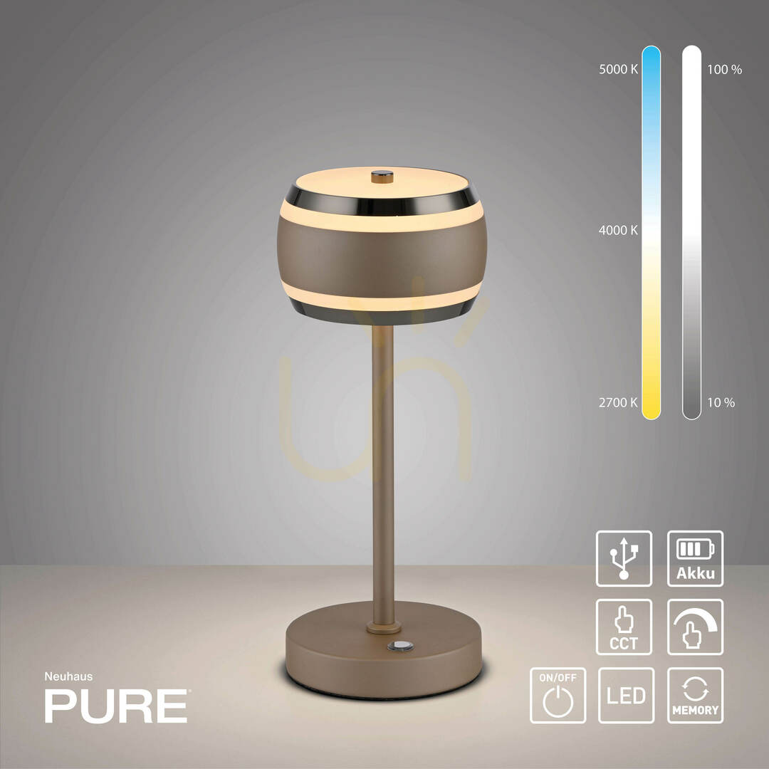 Aussicht PURE FALLING RINGS 4503-97 Tischlampe, braun, 1xLED PURE FALLING RINGS 4503-97 Tischlampe, braun, 1xLED