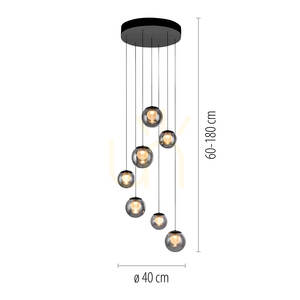 PURE POPUP 2587-15 Grau 7xLED-Pendelleuchte small 1