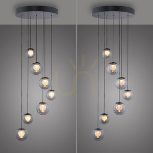PURE POPUP 2587-15 Grau 7xLED-Pendelleuchte small 9