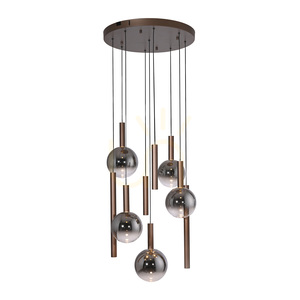 BOWL 2287-23 Braune Pendelleuchte mit 9 LEDs 2 BOWL 2287-23 Braune Pendelleuchte mit 9 LEDs small 2