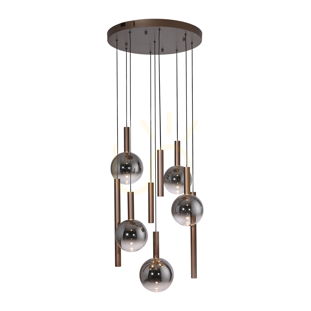 Vorschau BOWL 2287-23 Braune Pendelleuchte mit 9 LEDs BOWL 2287-23 Braune Pendelleuchte mit 9 LEDs