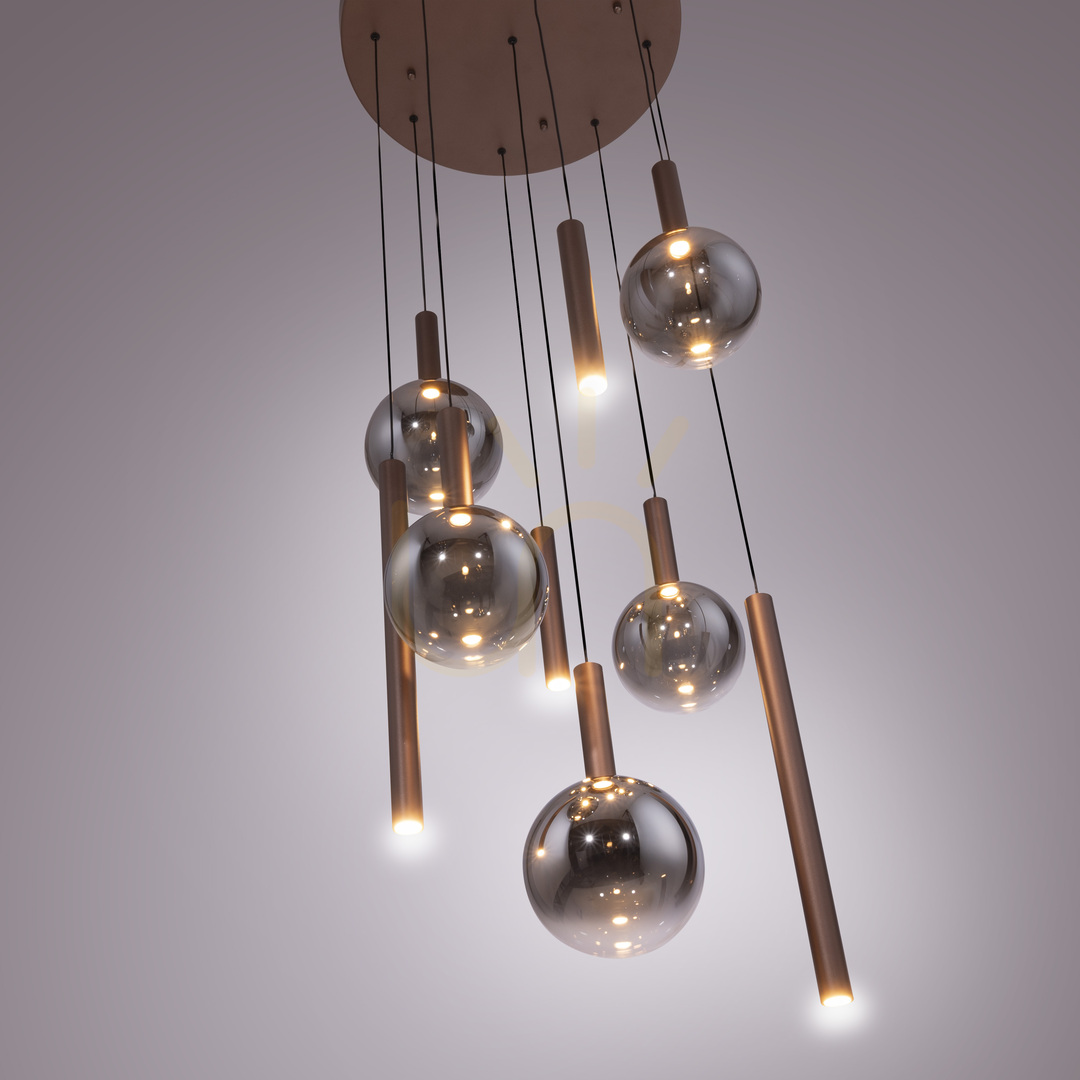 Zeige BOWL 2287-23 Braune Pendelleuchte mit 9 LEDs BOWL 2287-23 Braune Pendelleuchte mit 9 LEDs