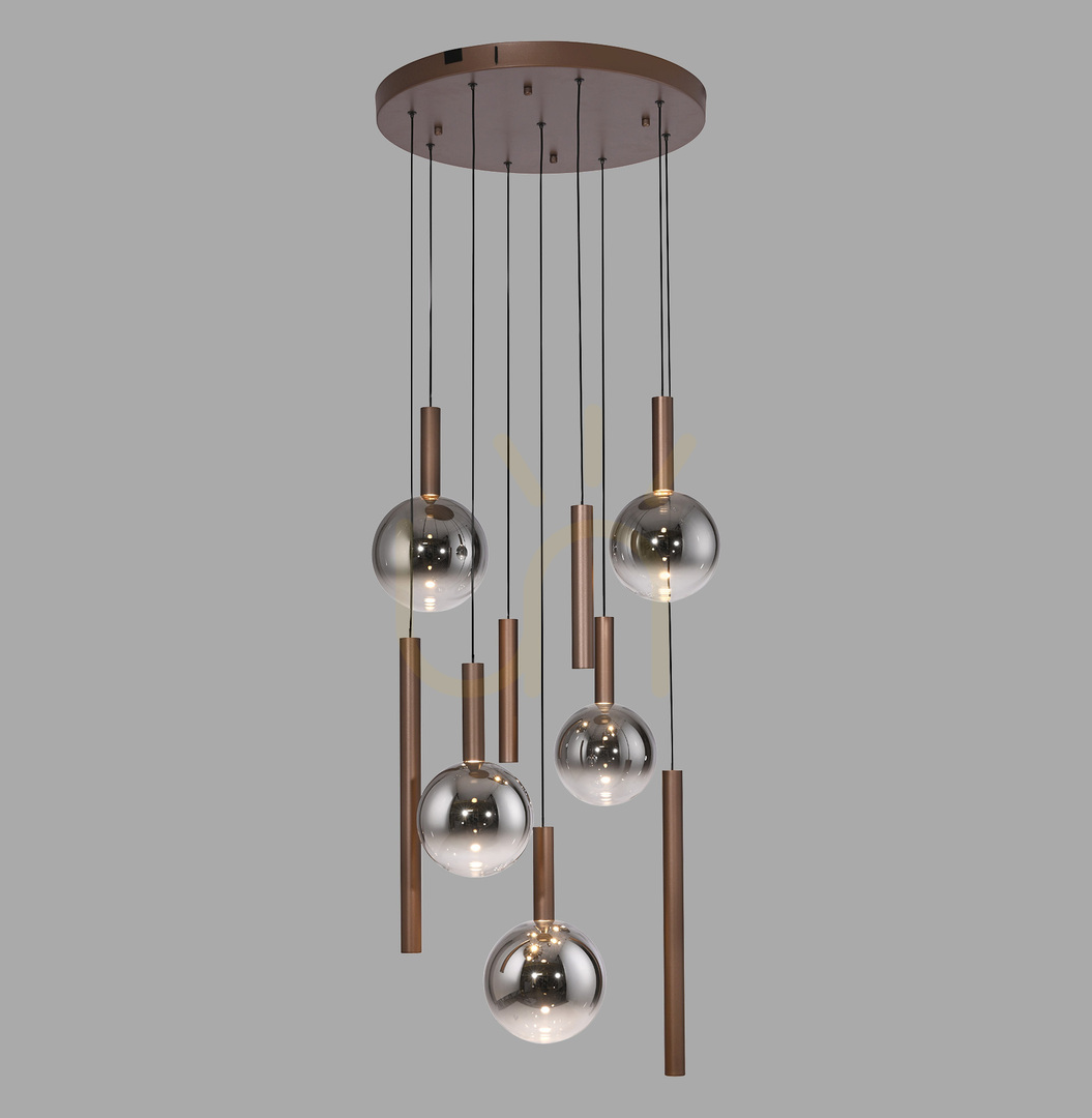 Prüfen BOWL 2287-23 Braune Pendelleuchte mit 9 LEDs BOWL 2287-23 Braune Pendelleuchte mit 9 LEDs