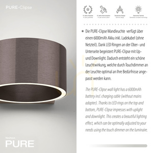 PURE CLIPSE 8561-34 Braun 2xLED-Wandleuchte 8 PURE CLIPSE 8561-34 Braun 2xLED-Wandleuchte small 8