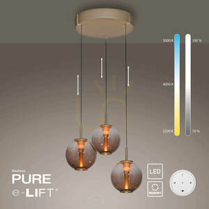 PURE E-Infinity 2222-97 Braun 3xLED-Pendelleuchte small 1