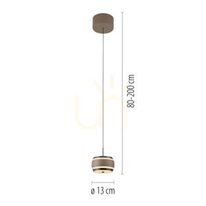 PURE FALLING RINGS 2503-97 Braun 1xLED-Pendelleuchte small 7