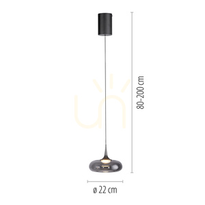 POSH 15692-15 Graue 1xLED-Pendelleuchte small 7