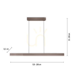 PURE MOTO-RISE 2545-34 Braune 3xLED-Pendelleuchte small 2