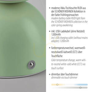 RUDI 19218-43 Grün 1xLED-Tischlampe small 6