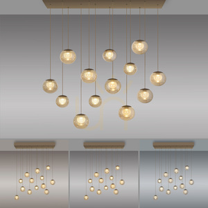 PURE POPUP 2590-97 Braun 13xLED-Pendelleuchte small 4