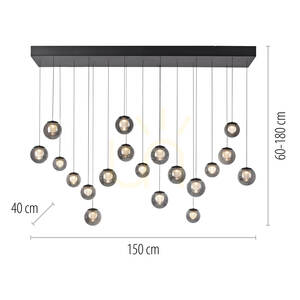 PURE POPUP 2589-15 Grau 19xLED-Pendelleuchte small 8