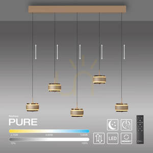 PURE FALLING RINGS 2504-97 Braun 5xLED-Pendelleuchte small 1