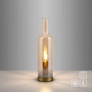 BOTTLE14006-27 Tischlampe, Bernstein, 1xE14 1 BOTTLE14006-27 Tischlampe, Bernstein, 1xE14 small 1