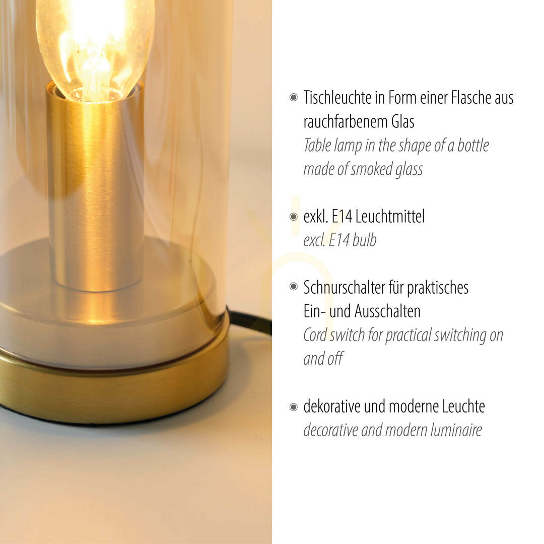 Zeige BOTTLE14006-27 Tischlampe, Bernstein, 1xE14 BOTTLE14006-27 Tischlampe, Bernstein, 1xE14