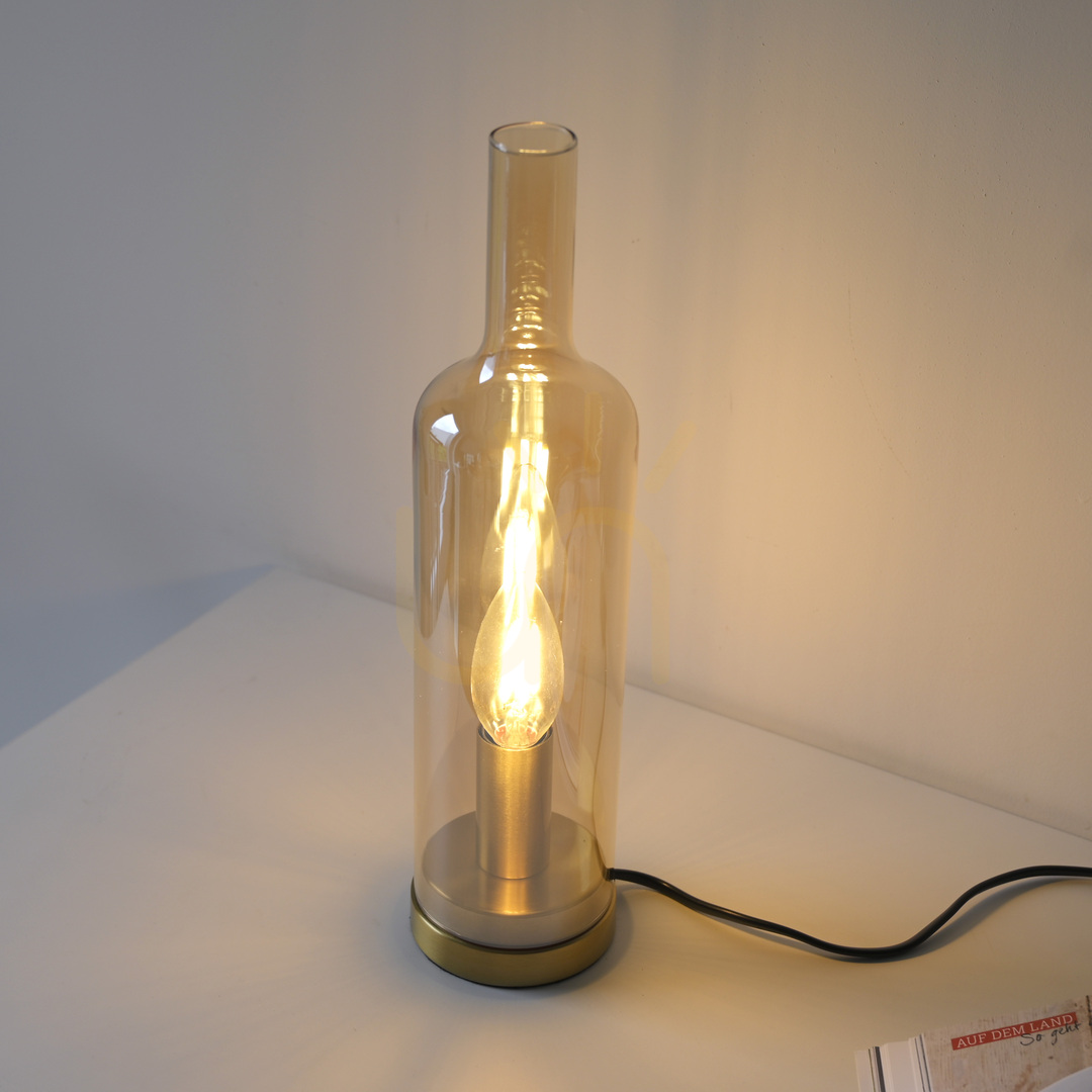 Vorschau BOTTLE14006-27 Tischlampe, Bernstein, 1xE14 BOTTLE14006-27 Tischlampe, Bernstein, 1xE14