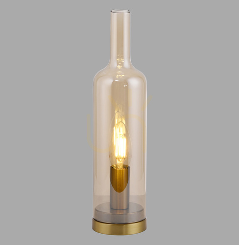 Prüfen BOTTLE14006-27 Tischlampe, Bernstein, 1xE14