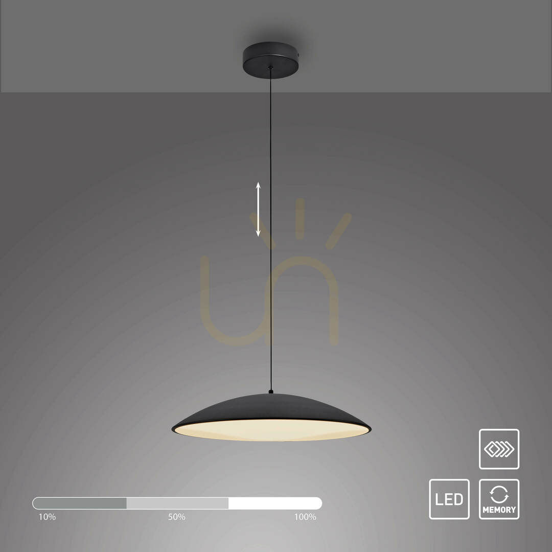 Aussicht LENTE14607-18 Schwarze Pendelleuchte mit 1 LED LENTE14607-18 Schwarze Pendelleuchte mit 1 LED