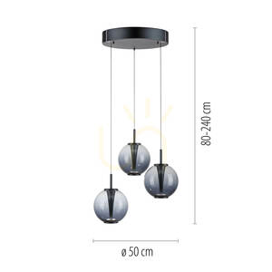 PURE E-Infinity 2222-15 Grau 3xLED-Pendelleuchte small 7