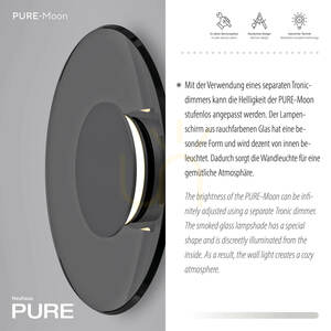 PURE MOON 9594-15 Wandleuchte, grau, 1xLED 3 PURE MOON 9594-15 Wandleuchte, grau, 1xLED small 3