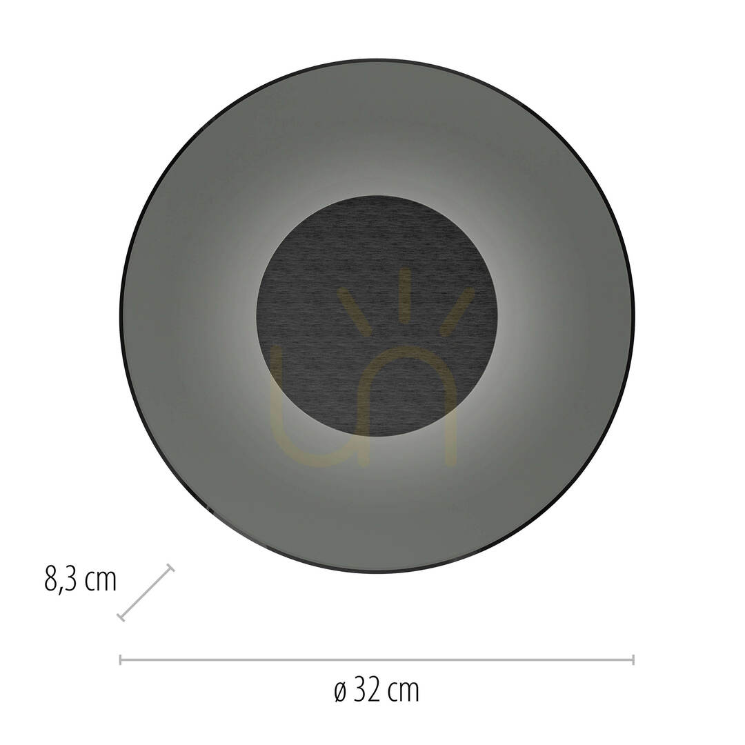 Anzeige PURE MOON 9594-15 Wandleuchte, grau, 1xLED PURE MOON 9594-15 Wandleuchte, grau, 1xLED