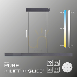 PURE MOTO-RISE 2545-18 Schwarze 3xLED-Pendelleuchte small 6