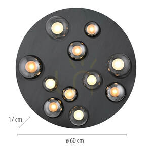 PURE POPUP 6588-15 Deckenleuchte, grau, 11 LEDs small 9