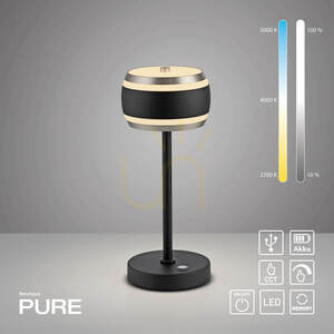 PURE FALLING RINGS 4503-18 Tischlampe, Schwarz, 1xLED small 1