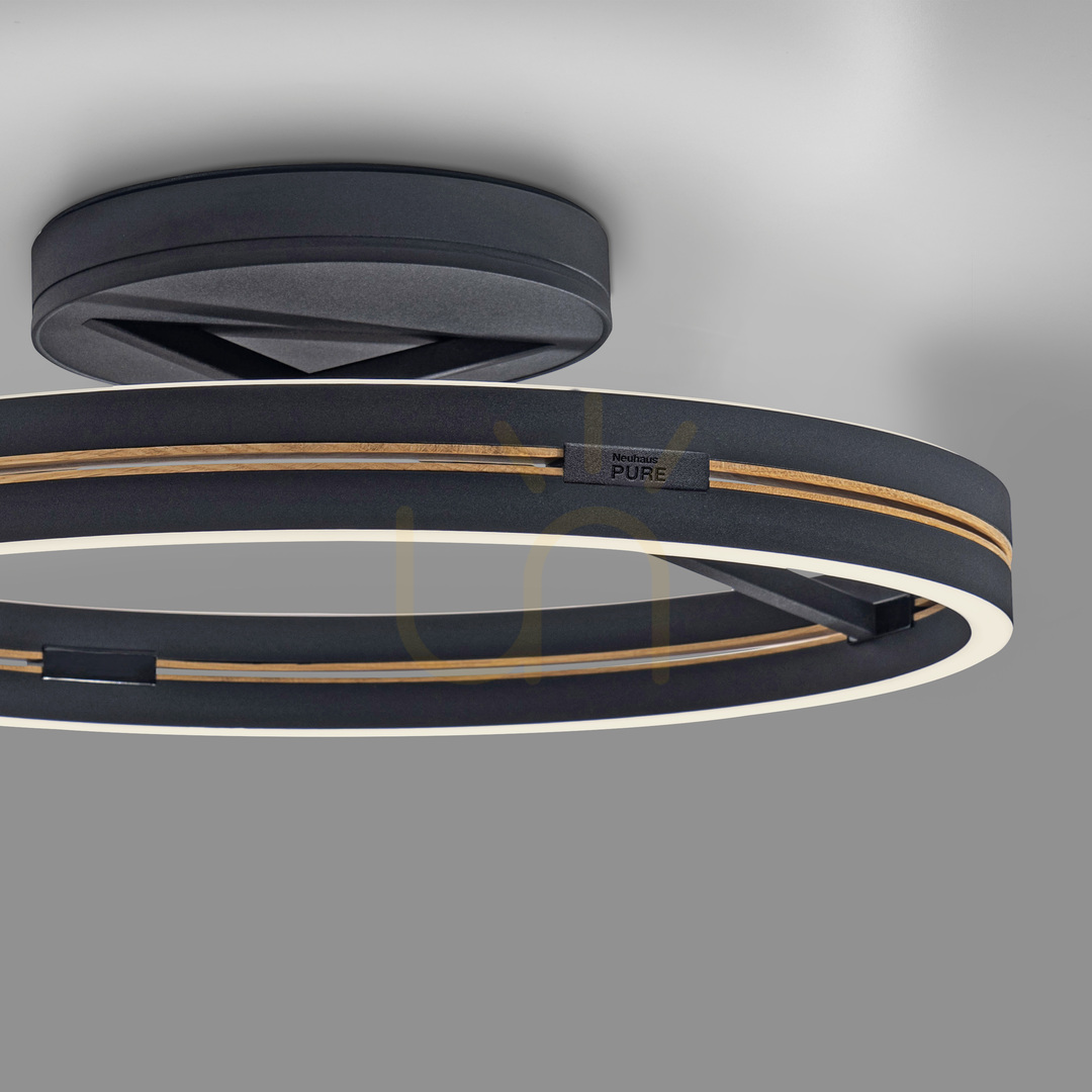 Aussicht PURE LOOP 6552-18 Schwarze Deckenleuchte, 2xLED PURE LOOP 6552-18 Schwarze Deckenleuchte, 2xLED