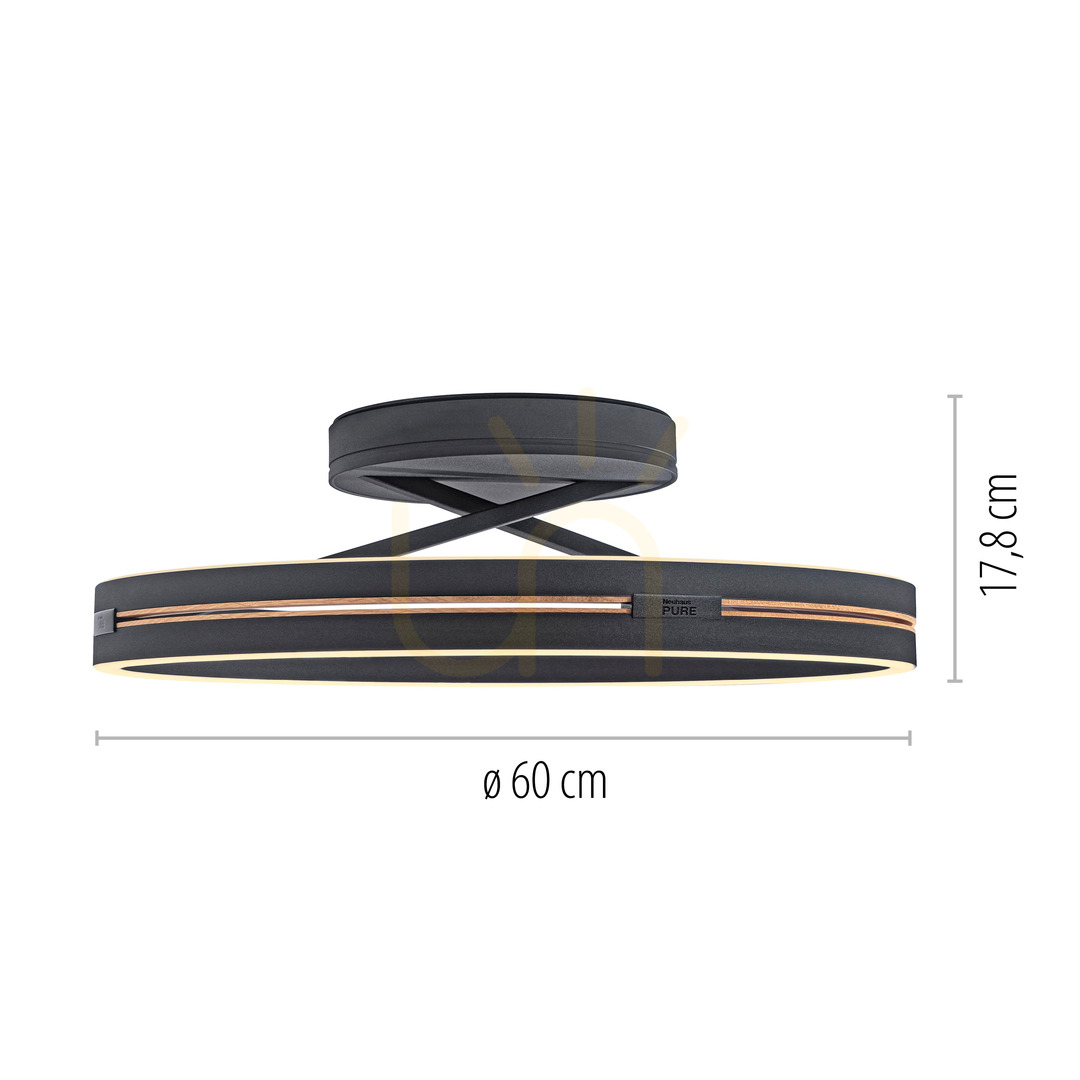 Vorschau PURE LOOP 6552-18 Schwarze Deckenleuchte, 2xLED PURE LOOP 6552-18 Schwarze Deckenleuchte, 2xLED