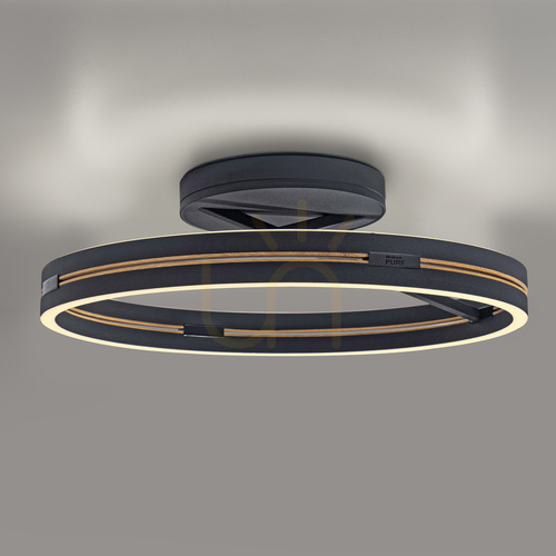 Prüfen PURE LOOP 6552-18 Schwarze Deckenleuchte, 2xLED