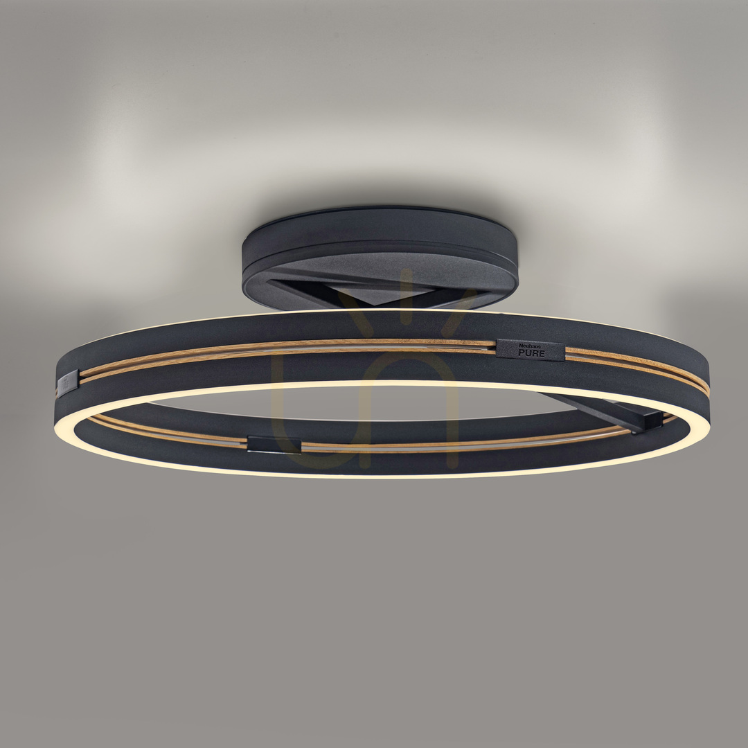Prüfen PURE LOOP 6552-18 Schwarze Deckenleuchte, 2xLED PURE LOOP 6552-18 Schwarze Deckenleuchte, 2xLED