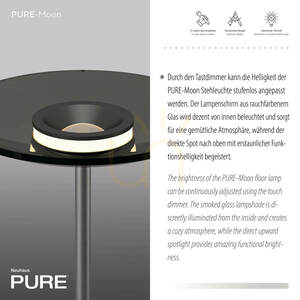 PURE MOON 594-15 Stehlampe, grau, 2xLED small 2