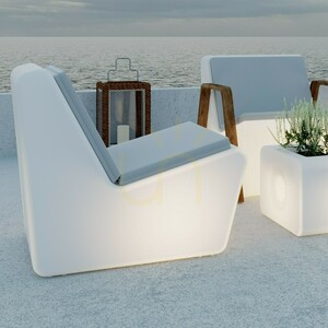 TARIDA SIT 3159 Weißer Gartenstuhl mit 1 LED-Leuchte small 3